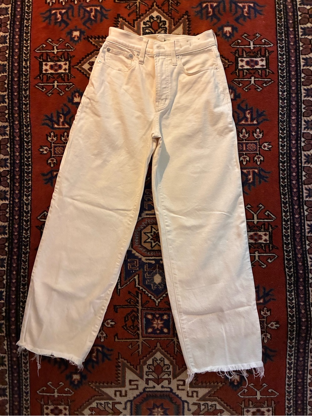 Madewell White Cropped Straight Jeans